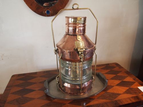fig 3. Ships lamp Copper and Brass early 20th century completely original c1910