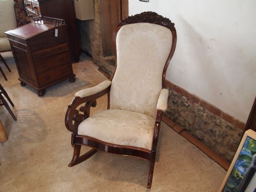fig 2. Chair rocking chair early Victorian Mahogany armchair c1840