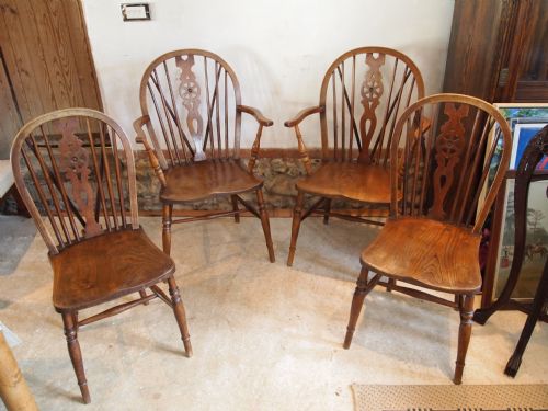 Chairs Victorian Windsor Chairs Set of Four Beech, Elm, Cherry C1890