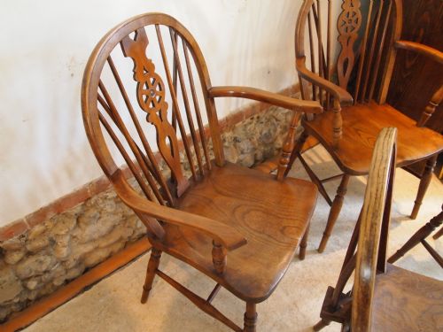 fig 1. Chairs Victorian Windsor chairs set of four Beech, Elm, Cherry c1890