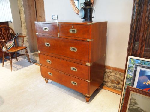 Chest of Drawers Victorian Mahogany Military Campaign Fine Quality Chest C1880