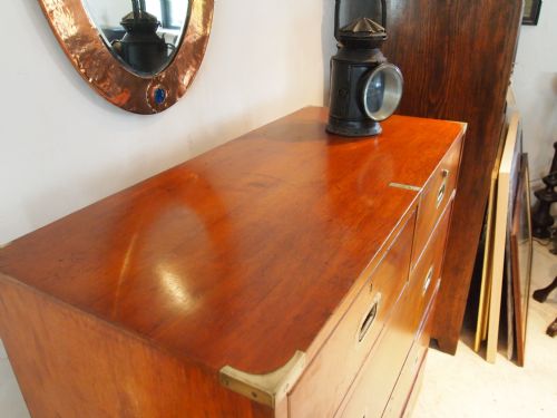 fig 2. Chest of drawers Victorian Mahogany Military Campaign fine quality chest c1880