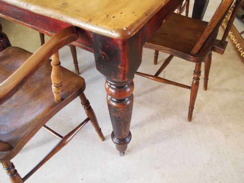fig 2. Table Victorian Pine scrub top cottage dining table c1870