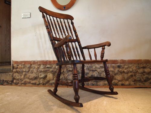 fig 2. Chair rare Windsor rocking chair by John Shadford Caistor Lincolnshire c1870