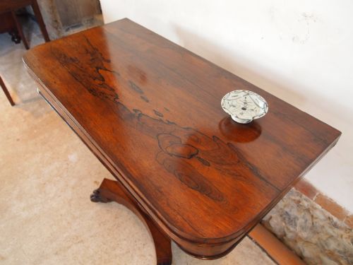 fig 1. Table card table fine quality William IV Rosewood c1830