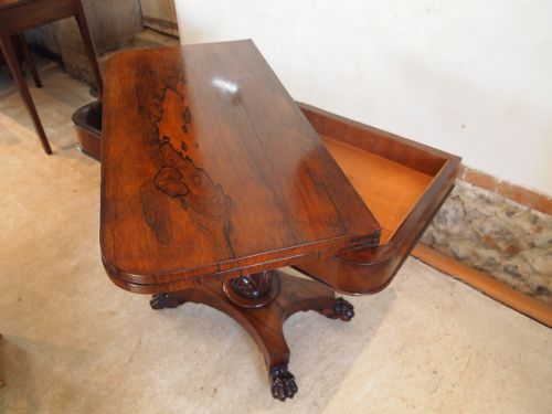 fig 3. Table card table fine quality William IV Rosewood c1830