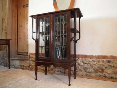 Display Cabinet Arts and Crafts Glasgow School Mahogany C1900