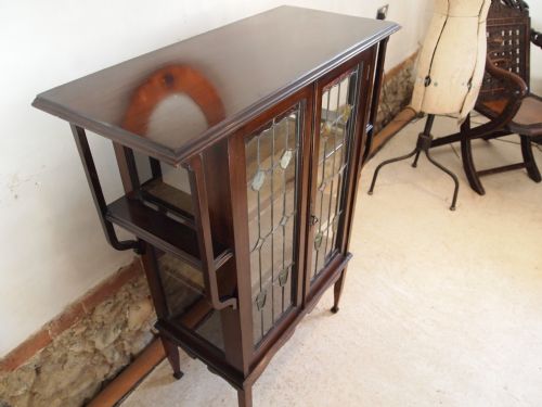 fig 1. Display cabinet Arts and Crafts Glasgow school Mahogany c1900