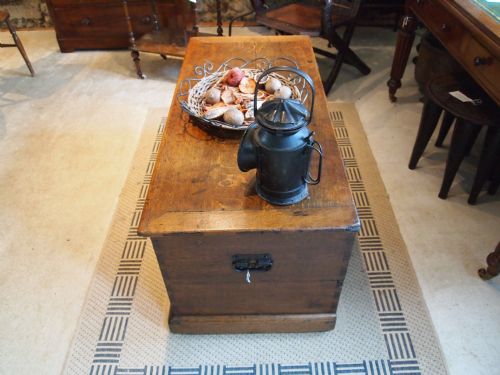 fig 1. Coffer chest blanket box coffee table Victorian Oak c1840