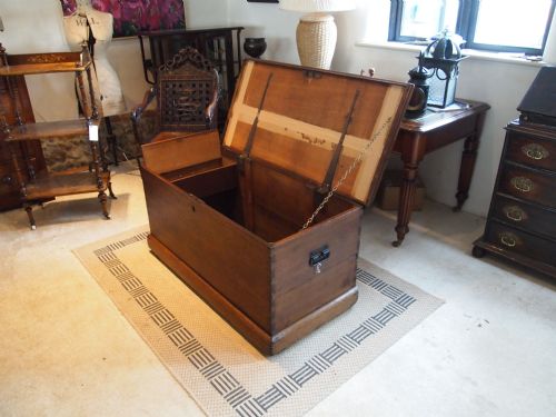 fig 2. Coffer chest blanket box coffee table Victorian Oak c1840