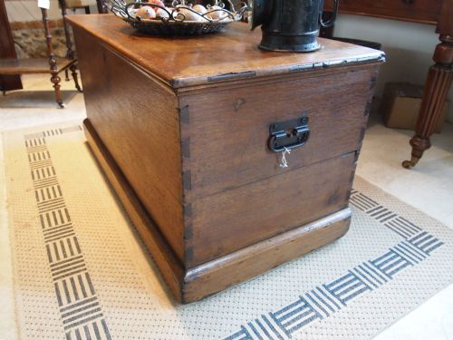 fig 3. Coffer chest blanket box coffee table Victorian Oak c1840