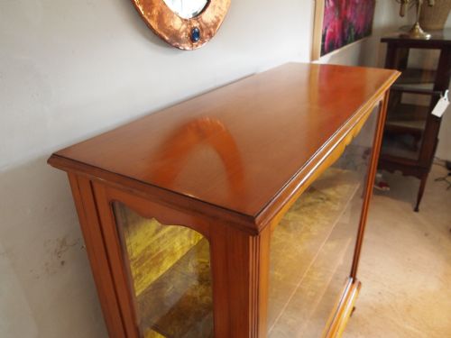 fig 1. Display cabinet fine quality Victorian Satin Birch Trevor Page Norwich c1890