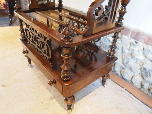 fig 2. Canterbury table magazine rack fine Victorian burr & figured Walnut c1860