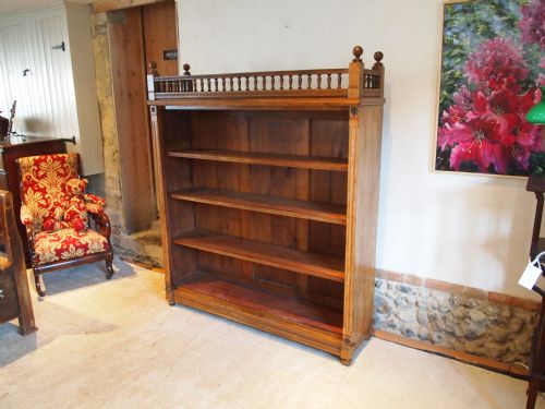 Bookcase Arts and Crafts Pugin Influenced Victorian Oak C1890