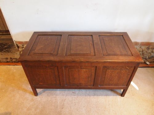 Coffer Blanket Box Arts and Crafts Cotswold School Influenced Oak C1900