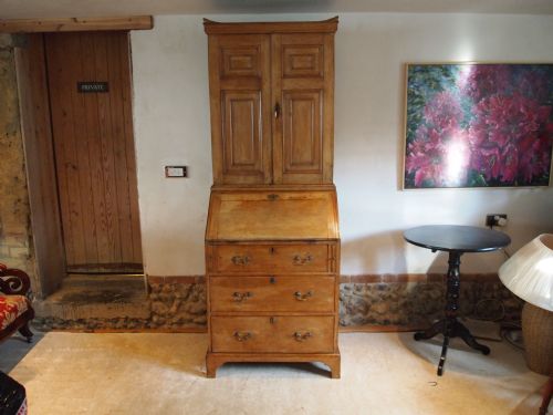 fig 1. Bureau bookcase George III rare Pine small proportions c1770