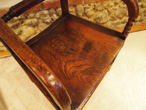 fig 1. Chair armchair East Anglian George III Elm knife back Windsor chair c1810