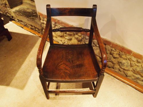 fig 2. Chair armchair East Anglian George III Elm knife back Windsor chair c1810