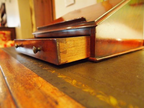 fig 1. Bureau desk top writing apprentice piece Miniature George IV Mahogany c1820