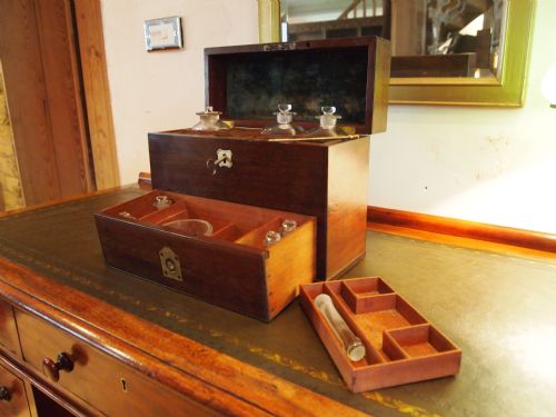 fig 1. Apothecary chest of drawers travelling chemist chest George IV Mahogany c1820