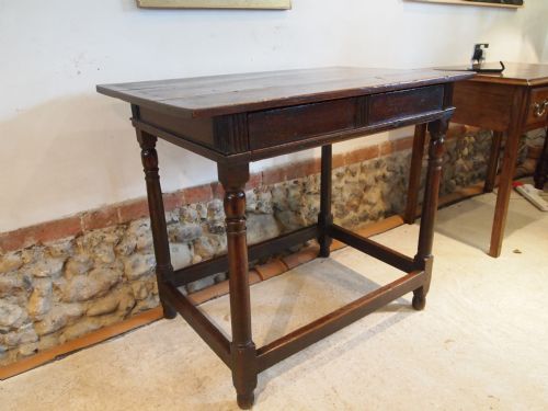 fig 1. Table rare Tromp l'oiel 17th century joined Oak side or centre table c1680