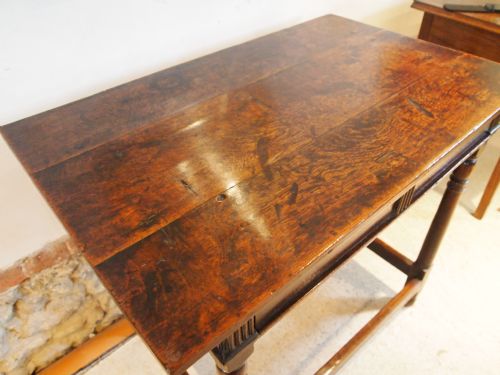 fig 2. Table rare Tromp l'oiel 17th century joined Oak side or centre table c1680