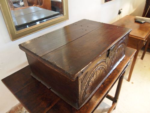 fig 1. Bible box chest 17th century Oak c1680