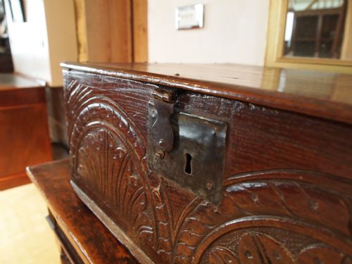 fig 2. Bible box chest 17th century Oak c1680