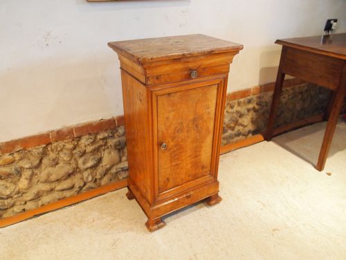 Cupboard Bedside Cabinet Victorian Period Burr and Pippy Elm C1880