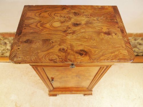 fig 1. Cupboard bedside cabinet Victorian period burr and pippy Elm c1880