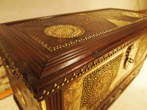 fig 2. Coffer chest trunk Zanzibar mule chest Padouk c1890