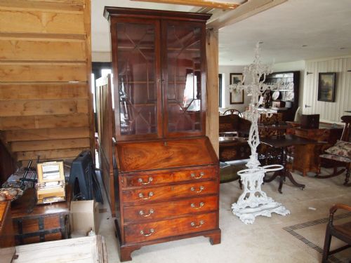 fig 1. Bureau bookcase George III Mahogany slim proportions c1790