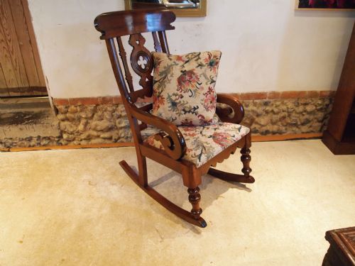 Chair Rocking Chair Fine Quality Victorian Mahogany C1880