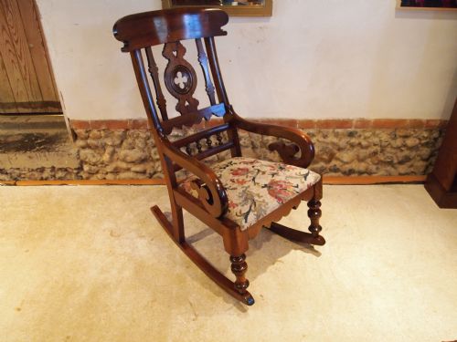 fig 1. Chair rocking chair fine quality Victorian Mahogany c1880