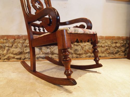 fig 3. Chair rocking chair fine quality Victorian Mahogany c1880