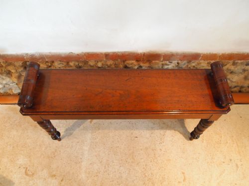fig 2. Settle window seat hall bench Fine quality rare size Victorian Mahogany c1880