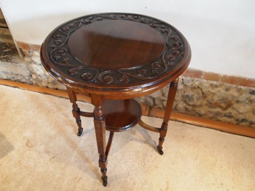 Table Lamp Hall Side Table Victorian Carved Solid Walnut C1880
