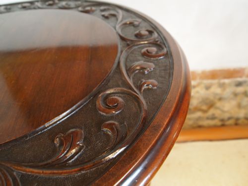 fig 2. Table lamp hall side table Victorian carved solid Walnut c1880
