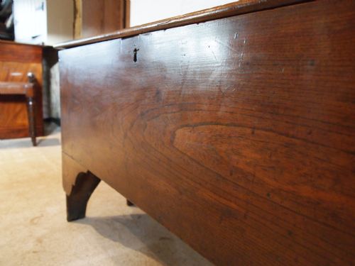 fig 2. Coffer blanket box chest Queen Anne Elm six plank c1700