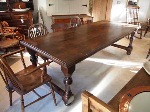 fig 1. Table stunning farmhouse refectory dining table Victorian solid Walnut seats 10 c1850