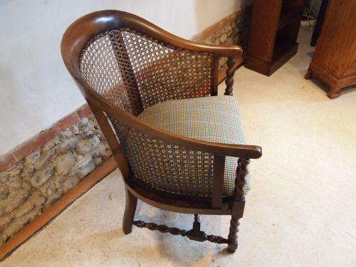 fig 3. Chair Edwardian Bergere Beech Barley twist armchair c1910