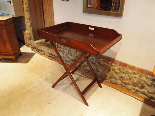 fig 2. Butlers Tray and Stand Early Victorian Mahogany fine quality c1840