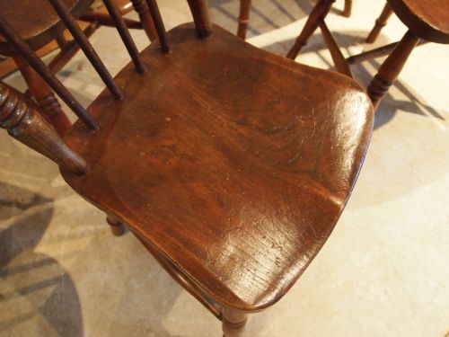 fig 1. Chairs set of four Victorian Windsor kitchen dining chairs Beech and Elm c1870