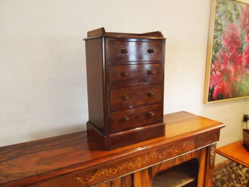 Chest of Drawers Miniature Victorian Mahogany Apprentice Chest Jewellery Box C1880
