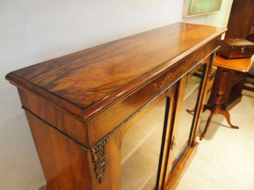 fig 1. Cabinet display case pier cabinet Victorian Figured Walnut fine quality c1870