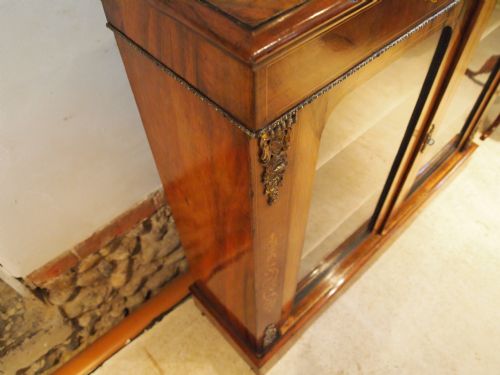 fig 2. Cabinet display case pier cabinet Victorian Figured Walnut fine quality c1870