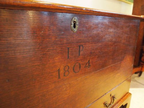 fig 1. Chest coffer mule chest George III Oak dated 1804