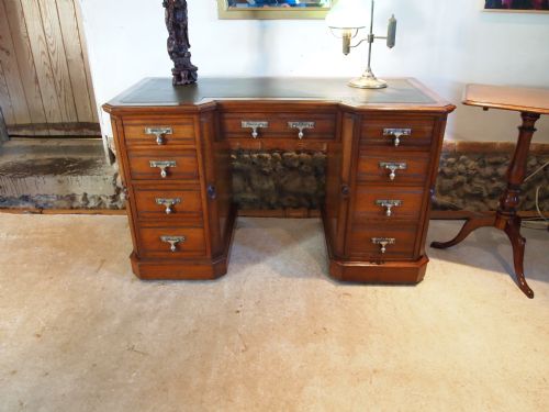 fig 2. Desk Arts and crafts aesthetic Victorian Walnut stamped JAs Shoolbred & Co c1890