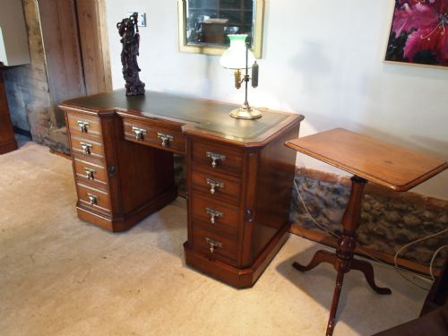 fig 3. Desk Arts and crafts aesthetic Victorian Walnut stamped JAs Shoolbred & Co c1890