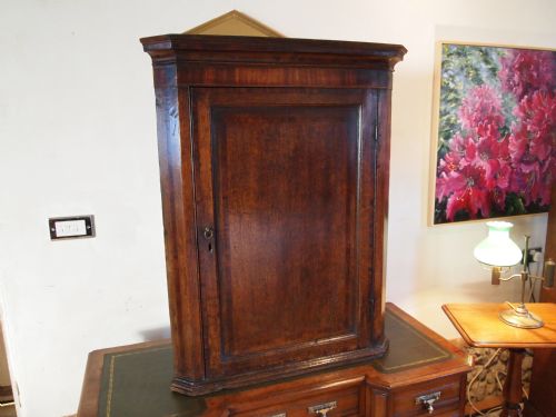 Cupboard Cabinet Corner George III Oak and Mahogany C1770